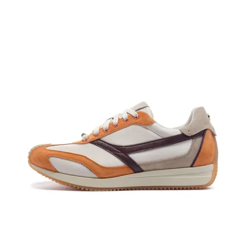 LI-NING 1990 Zhengrong Casual Shoes Women's Low-Top Light Antique Yellow/Tropical Orange/Smoked Apricot