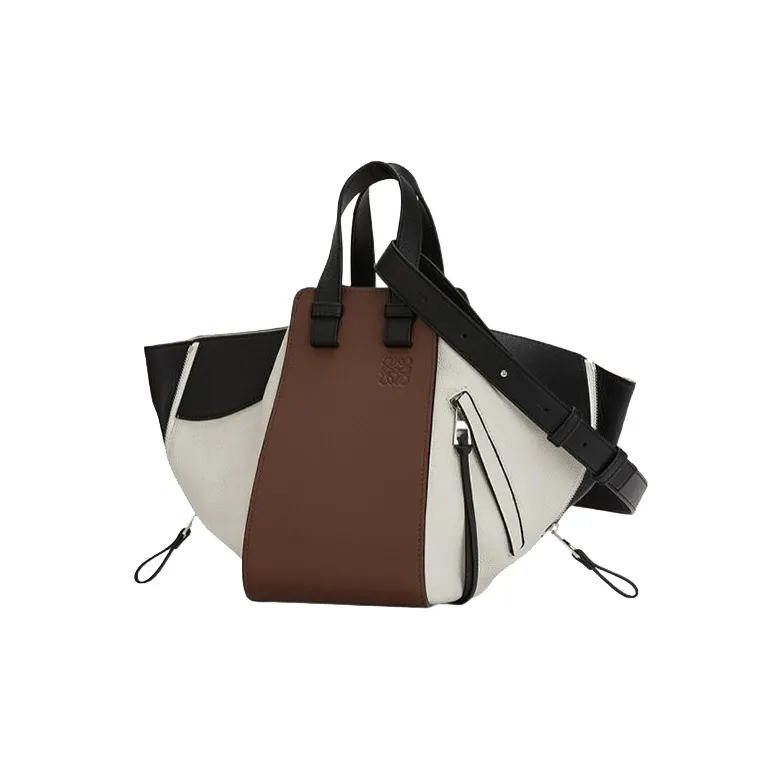 LOEWE Hammock Calfskin Hammock Bag Portable Crossbody Bag Shoulder Bag Small Size Women's Black/Tan-1