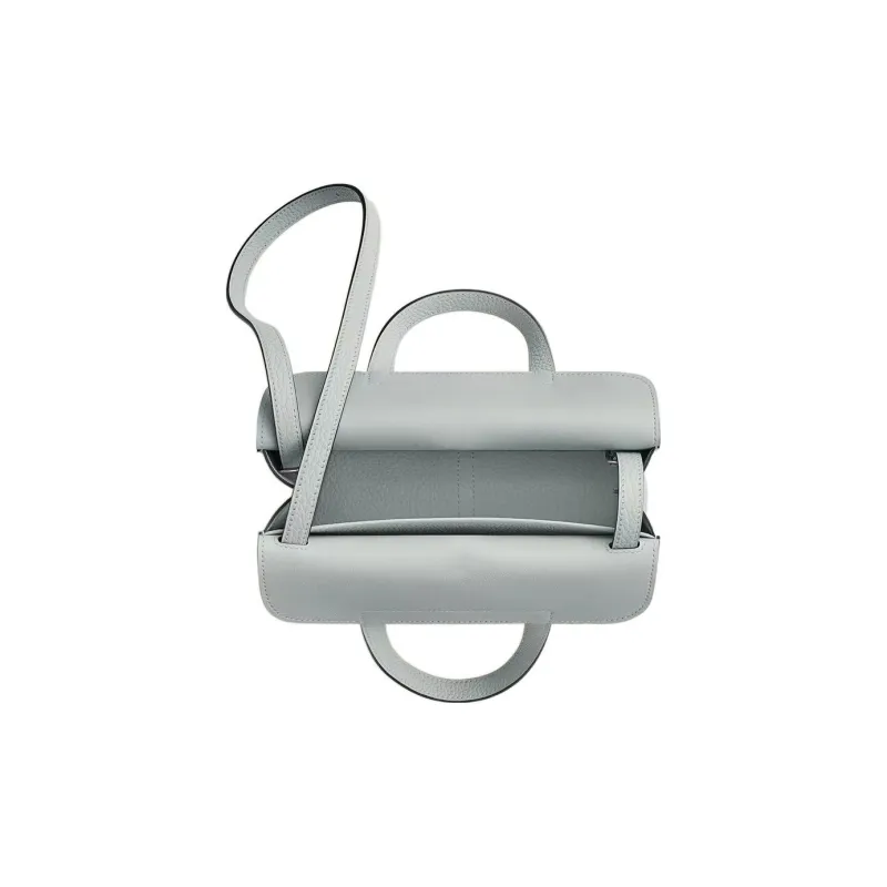 HERMES Halzan Clemence Bullock Leather Handbag Shoulder Bag Crossbody Bag Women's Pale Blue Saint Cup Blue-3