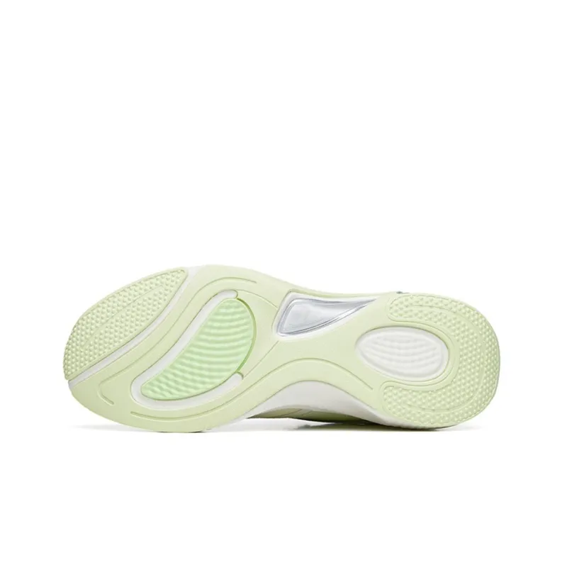 Anta Cushioned Anti-Slip Wear-Resistant Breathable Lightweight Low-Top Running Shoes Women's White Green Gray-5