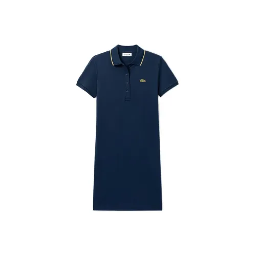 LACOSTE Short-Sleeved Dresses Women's Navy Blue