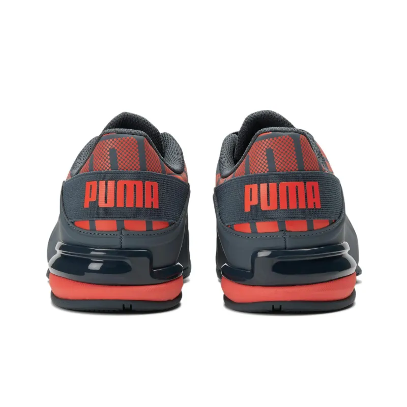 PUMA Viz Runner Repeat Wide Low-Top Running Shoes Men's Gray Blue Orange-3