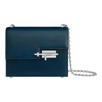 HERMES Verrou Calfskin Handgun Bag Shoulder Bag Crossbody Bag Mini Women's 7P Bleu De Prusse Prussian Blue