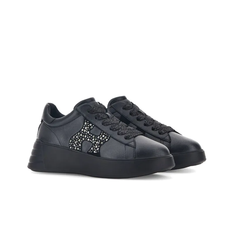 HOGAN Rebel Low Top Skateboard Shoes Women's Black-2