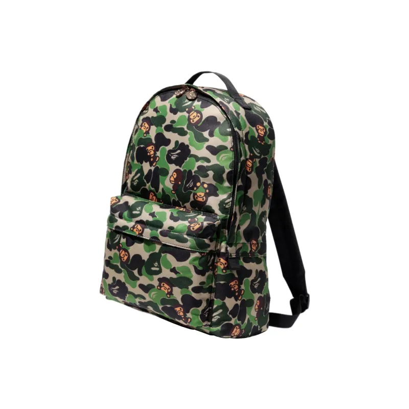 A BATHING APE Canvas Backpack Regular Unisex Green-1