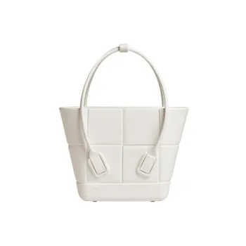 Bottega Veneta ARCO Rubber Tote Bag Shopping Bag Handbag Mini Women's Chalk White