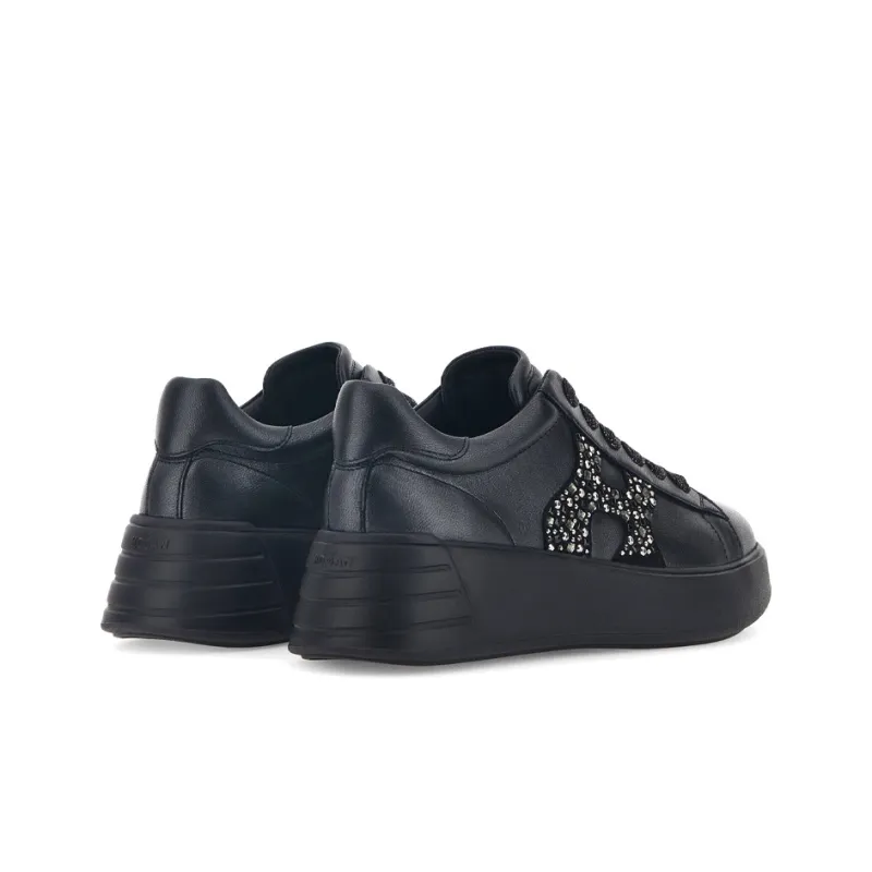 HOGAN Rebel Low Top Skateboard Shoes Women's Black-3