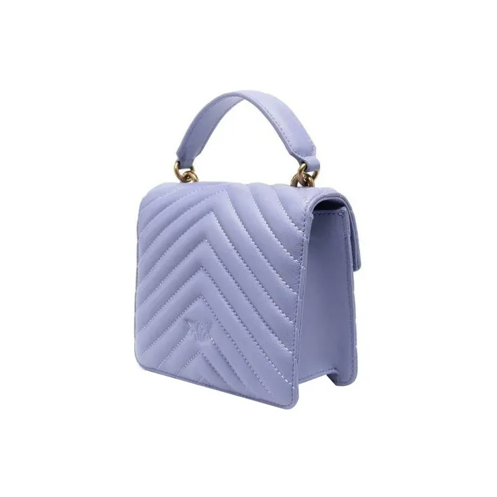 PINKO Calfskin Tote Bag, Shopping Bag, Shoulder Bag, Crossbody Bag, Handbag Women's Purple-1