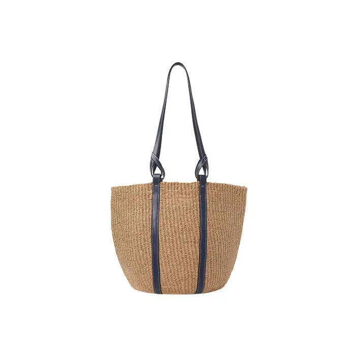 Chloe Chloé Bags Calfskin Basket Bag, Tote Bag, Shopping Bag, Handbag, Shoulder Bag Large Size Women's Beige & Blue-1