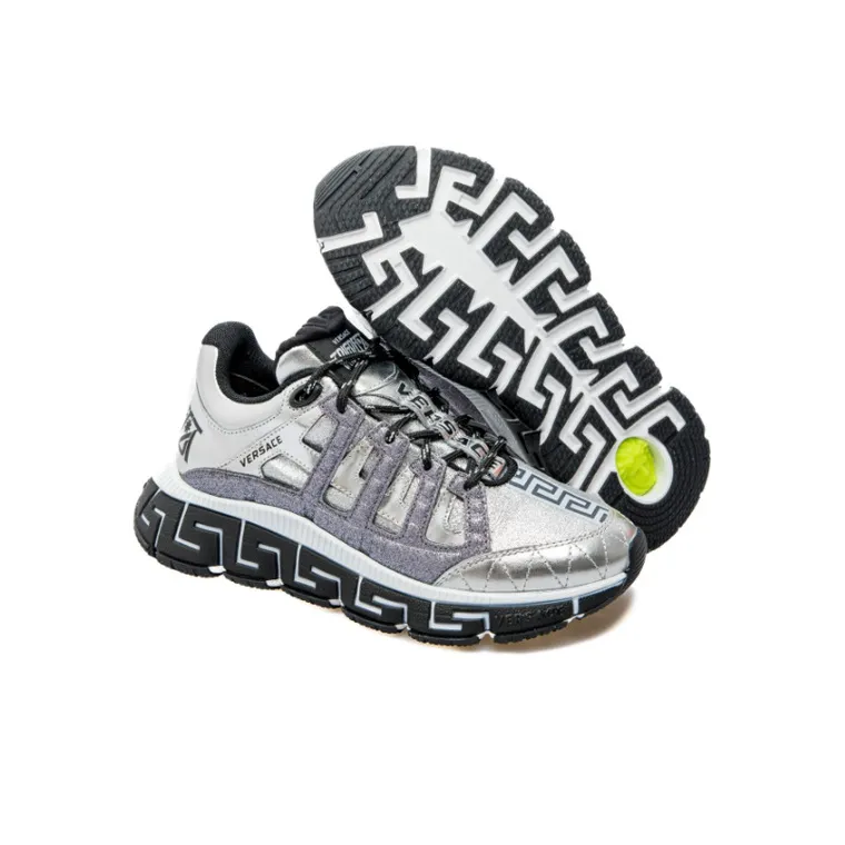 VERSACE Trigreca Shock Absorbers Low Top Casual Shoes Women's Silver-3