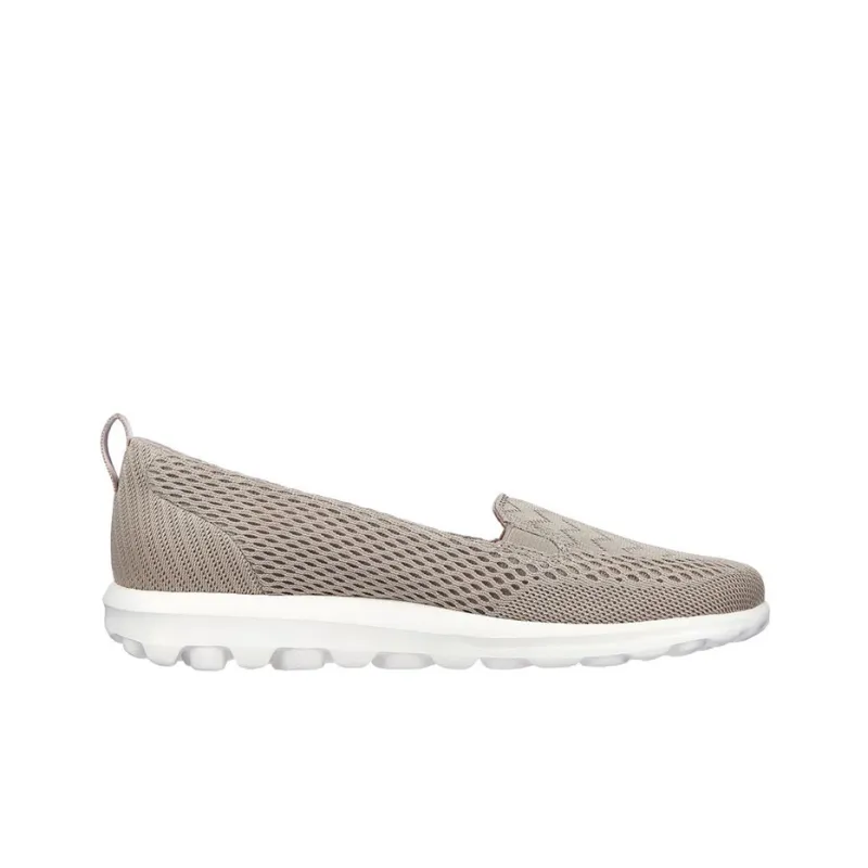 Skechers Go Walk Classic Cushioned Anti-Slip Wear-Resistant Breathable Lightweight Low-Top Casual Shoes Women's Taupe-1