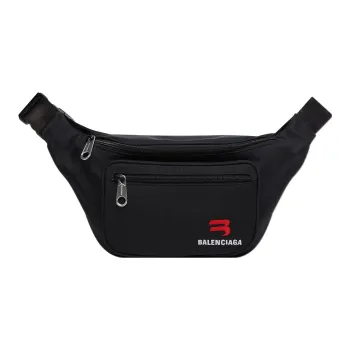Balenciaga Explorer Sporty B Logo Embroidered Beltpack Medium Black