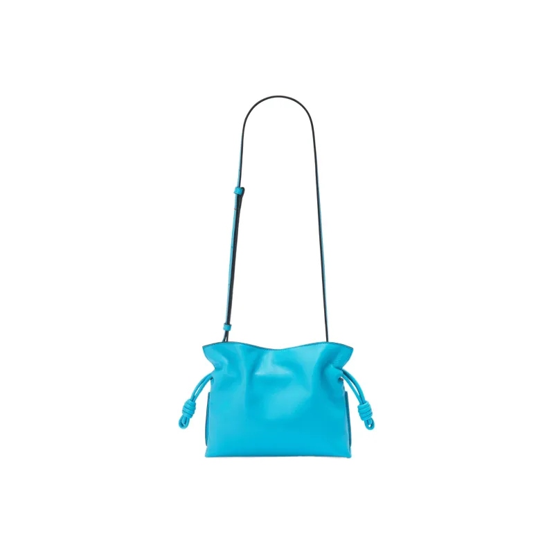 LOEWE Mini Flamenco Clutch In Nappa Calfskin Cyan-3