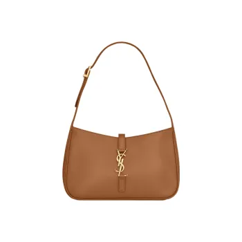 SAINT LAURENT LE5A7 Smooth Calf Leather Shoulder Bag Hobo Bag Handbag Shoulder Bag Women's Sand Dune Brown