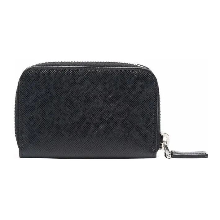 PRADA Textured Leather Key Pouch Men's Black-1