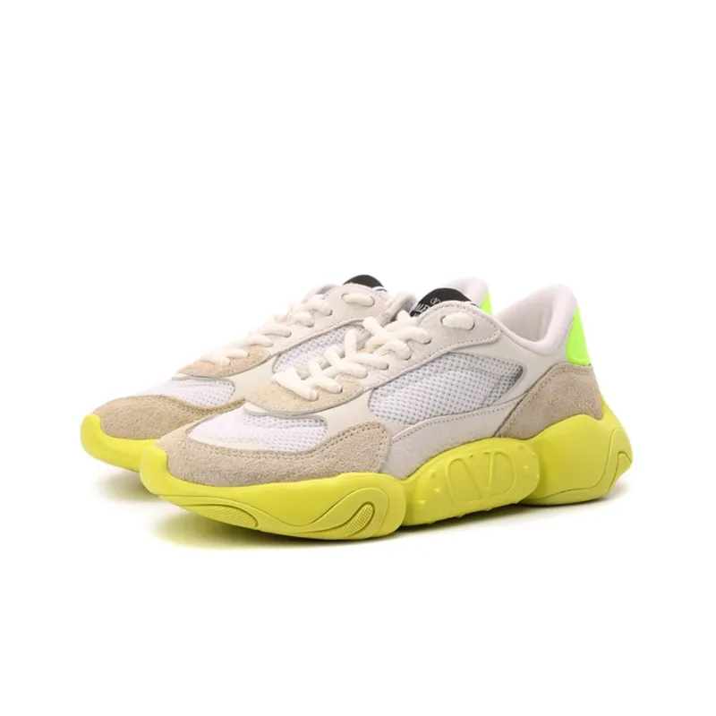 Valentino Bubbleback Shock Absorbers Low Top Casual Shoes Women's White Yellow-2