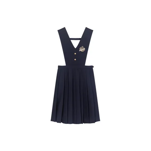 Bosieagender Sleeveless Dresses Women's Dark Blue