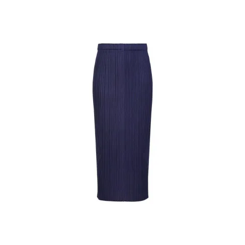 PLEATS PLEASE ISSEY MIYAKE Casual Long Skirts Women's Dark Blue