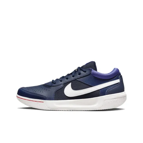 Nike Court Zoom Lite 3 Cushioning, Slip Resistant, And Abrasion Resistant Low Top Tennis Shoes Men's Blue White