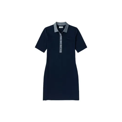 LACOSTE Short-Sleeved Dresses Women's Dark Blue