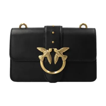 PINKO Leather Shoulder Bag Women's Black