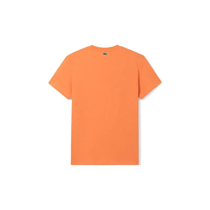 LACOSTE SS22 Crew Neck Fitted Straight Short Sleeved T Shirt Men's Orange-1