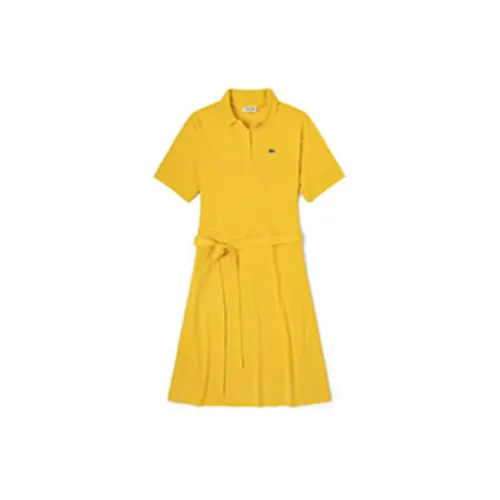 LACOSTE Short-Sleeved Dresses Women's Yellow