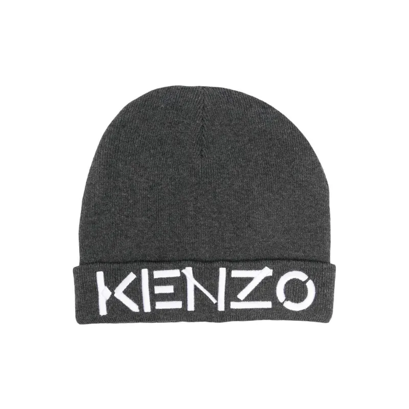 KENZO Logo Embroidered Knitted Beanie-0