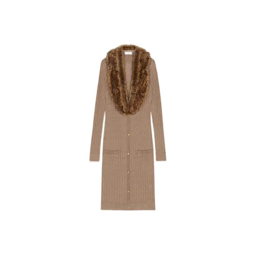 SAINT LAURENT Long-Sleeved Dresses Women's Brown