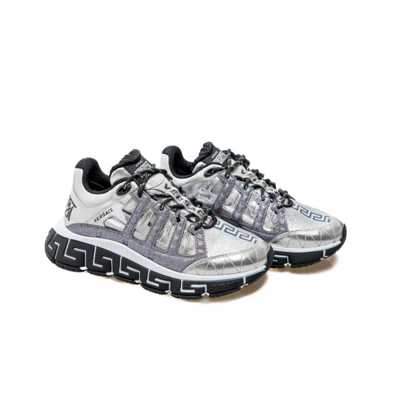 VERSACE Trigreca Shock Absorbers Low Top Casual Shoes Women's Silver-1