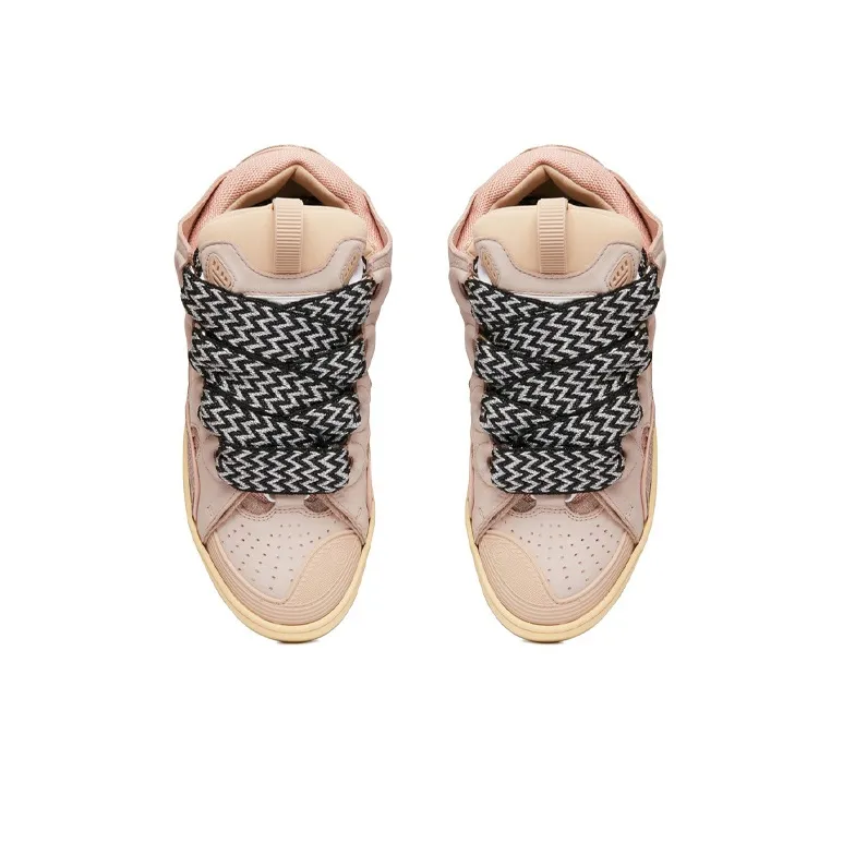 Lanvin Leather Curb Glitter Pale Pink Black White Women's-2