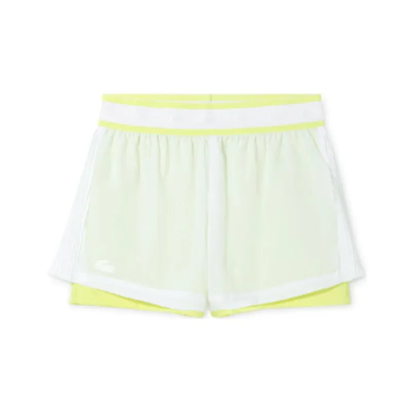LACOSTE Casual Shorts Women's Yellow White Multicolor-1
