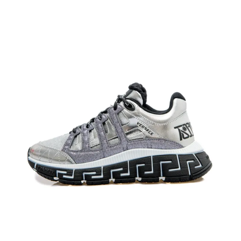 VERSACE Trigreca Shock Absorbers Low Top Casual Shoes Women's Silver-0