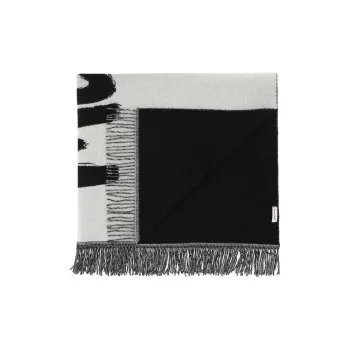 Alexander McQueen Wool Knit Scarf Unisex Black/White