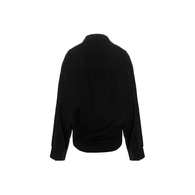 Balenciaga Gathered-detail Poplin Shirt-1