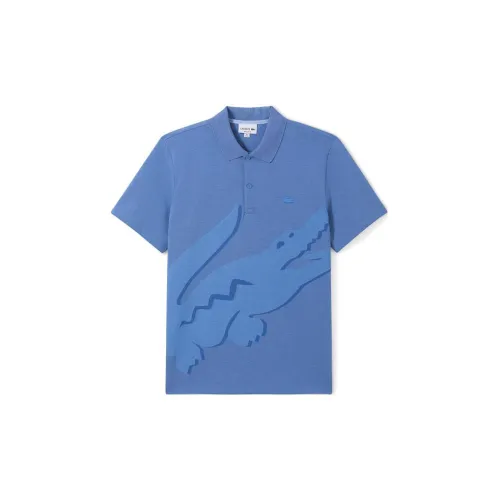 LACOSTE Polo Shirts Men Gray Blue