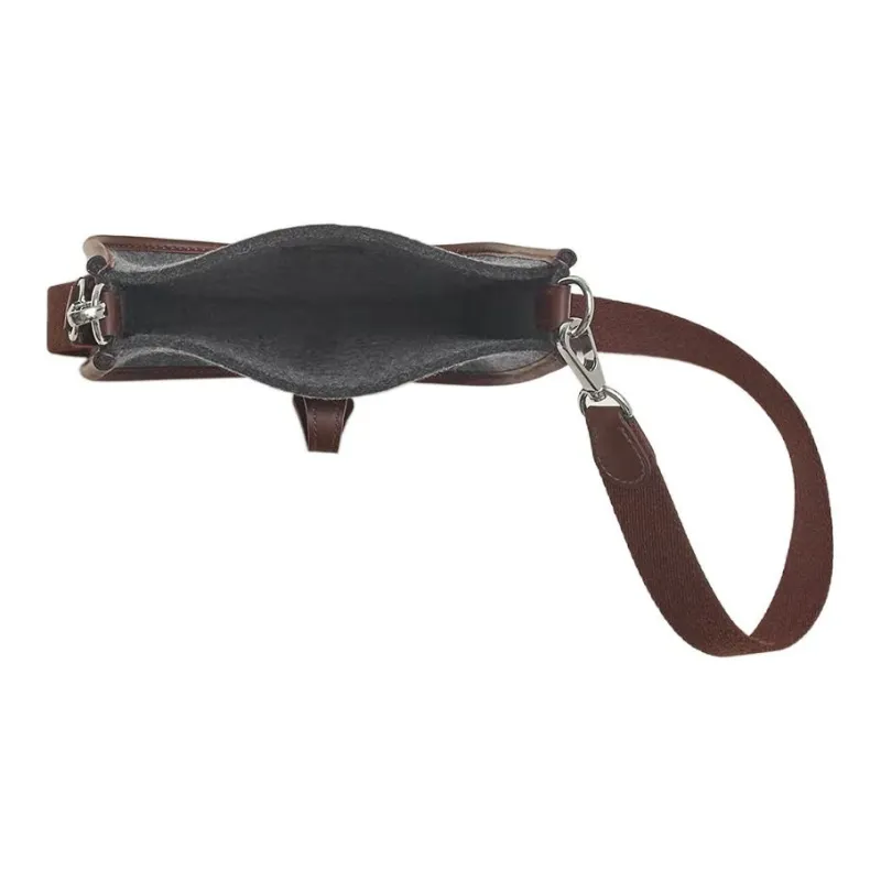 HERMES Evelyne Swift Calfskin With Velvet Fabric Shoulder Bag Crossbody Bag Mini Unisex Medium Gray/Havana Coffee-3