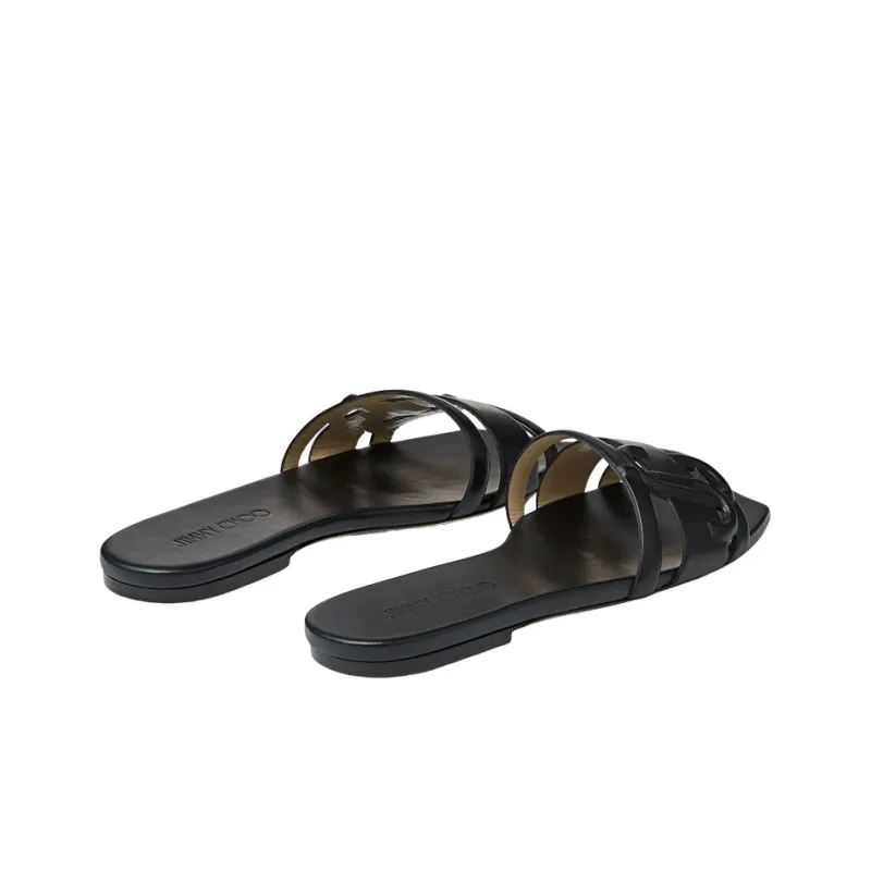 Jimmy Choo Rubber Sole Slip Resistant Stylish Sandal Women's Black-3