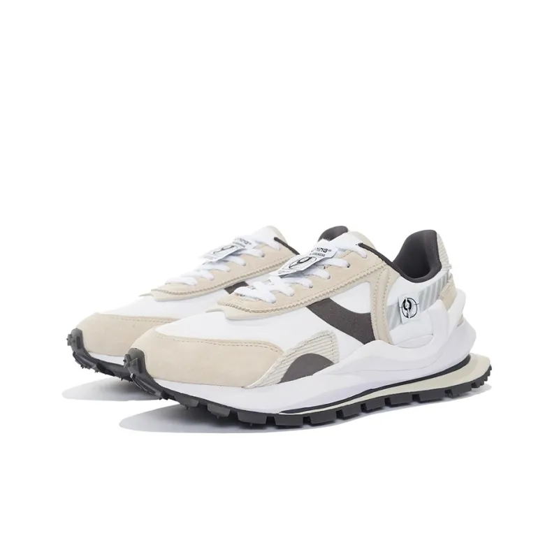 LiNing Fangyuan Eternal Cushioning Anti Slip And Wear Resistant Low Top Sports Casual Shoes Men's White Gray-2