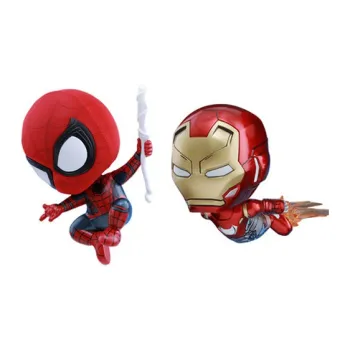 Hot Toys Spider Man Cosb368 Hero Returns And Iron Man Mark 47 Chibi Figures 7/10cm