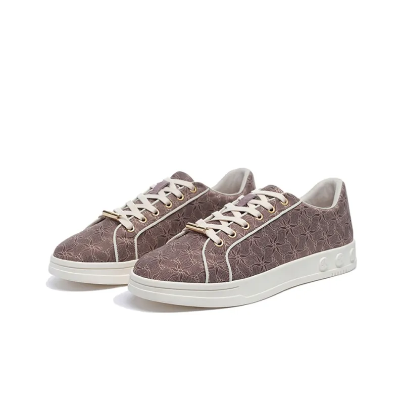 LI NING 1990 Classic Collection Skateboard Shoes Women's Low Top Eggplant Skin Purple/Light White Purple-1