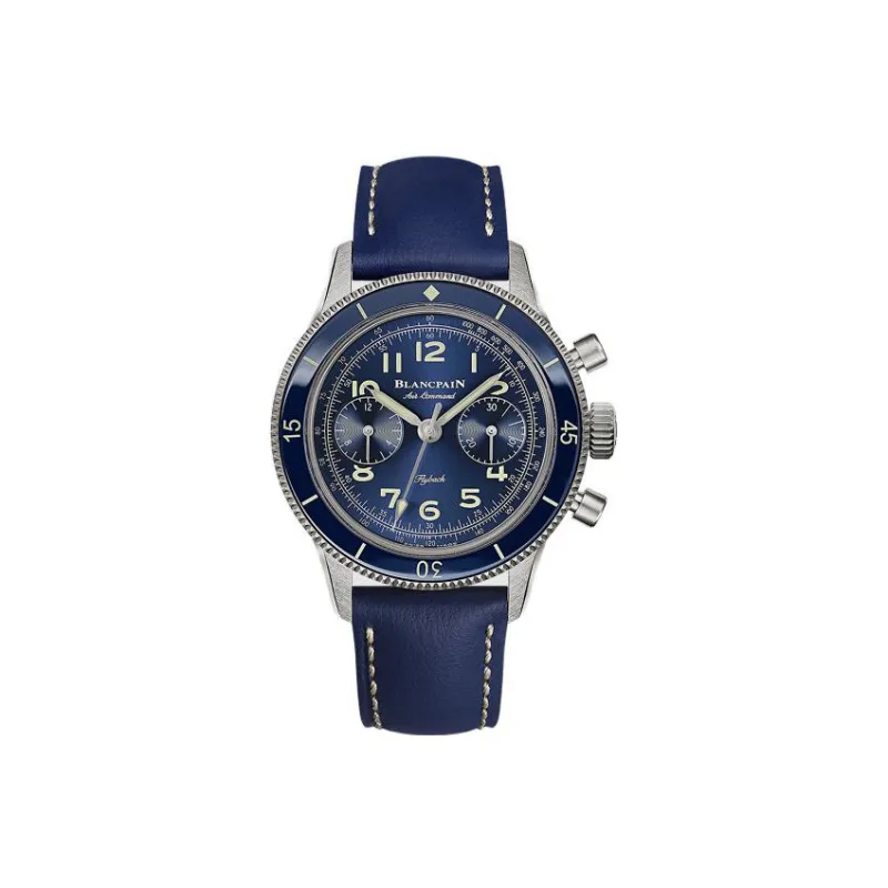 BLANCPAIN AIR COMMAND Collection Automatic Mechanical Movement Unisex Watch Blue Dial Leather Watch Bands-0