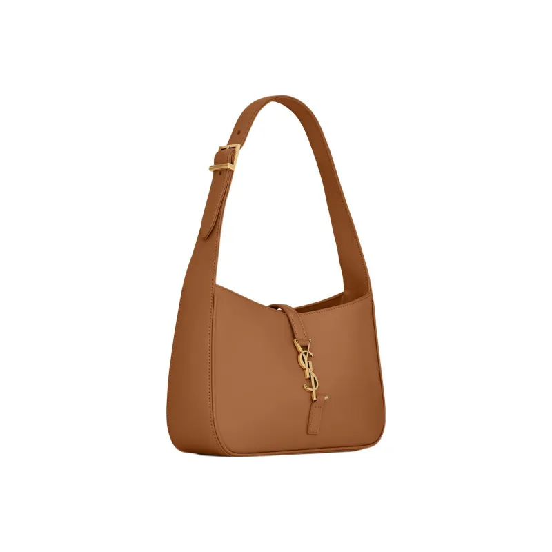SAINT LAURENT LE5A7 Smooth Calf Leather Shoulder Bag Hobo Bag Handbag Shoulder Bag Women's Sand Dune Brown-1