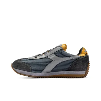 Diadora Equipe H Cushioned Wear-Resistant Breathable Mid-Top Casual Running Shoes Unisex Gray Blue