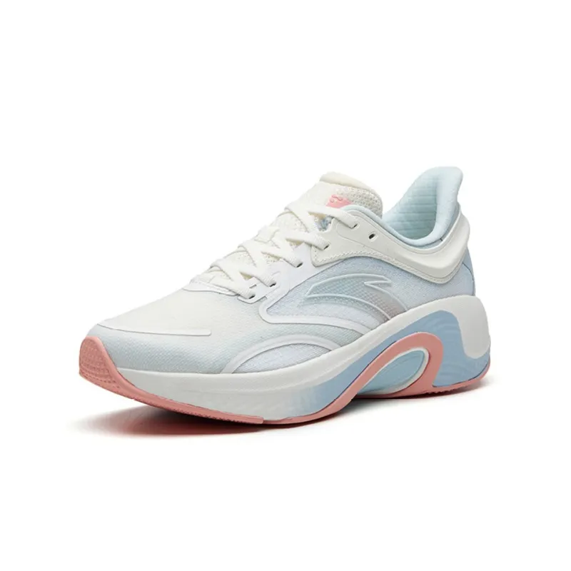 ANTA Running Collection Running Shoes Women's Low Top Ivory White/Illusion Blue/Floating Cloud Red-2