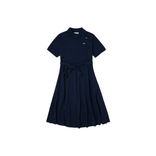 LACOSTE Short-Sleeved Dresses Women's Dark Blue