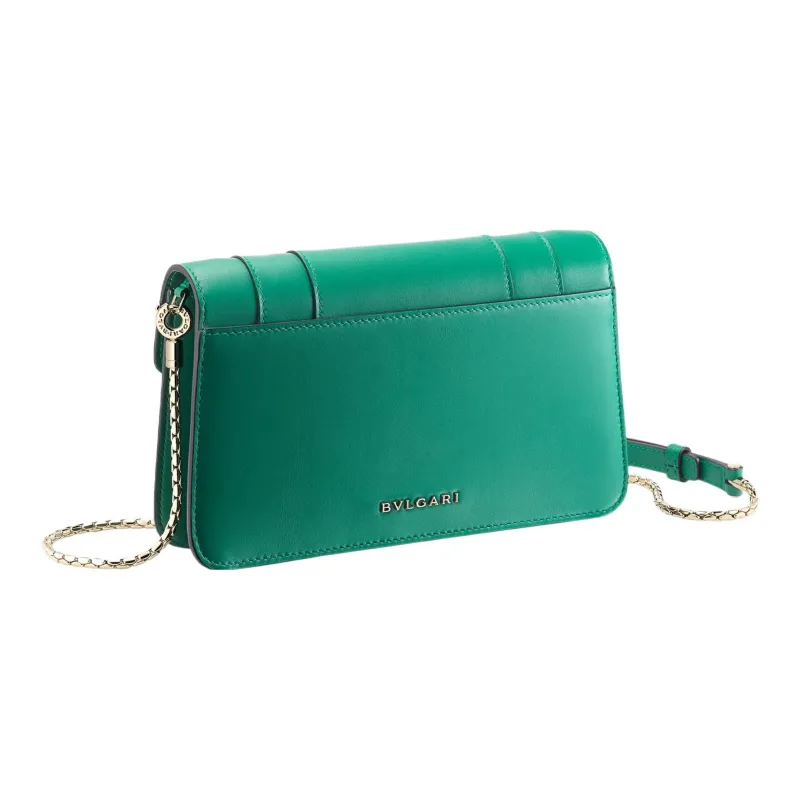 BVLGARI Serpenti Forever Calfskin Shoulder Bag Crossbody Bag Women's Green-2