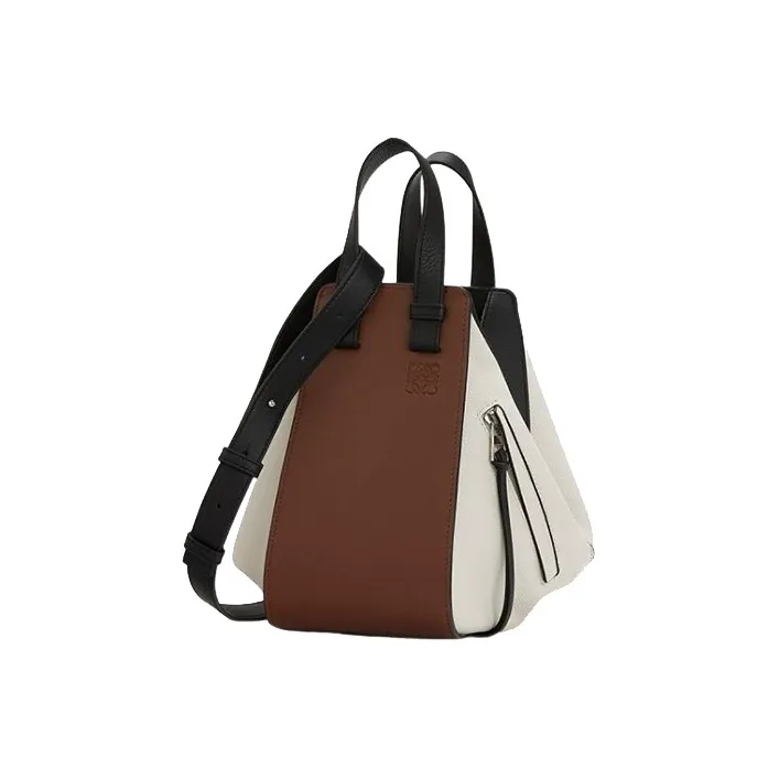 LOEWE Hammock Calfskin Hammock Bag Portable Crossbody Bag Shoulder Bag Small Size Women's Black/Tan-0