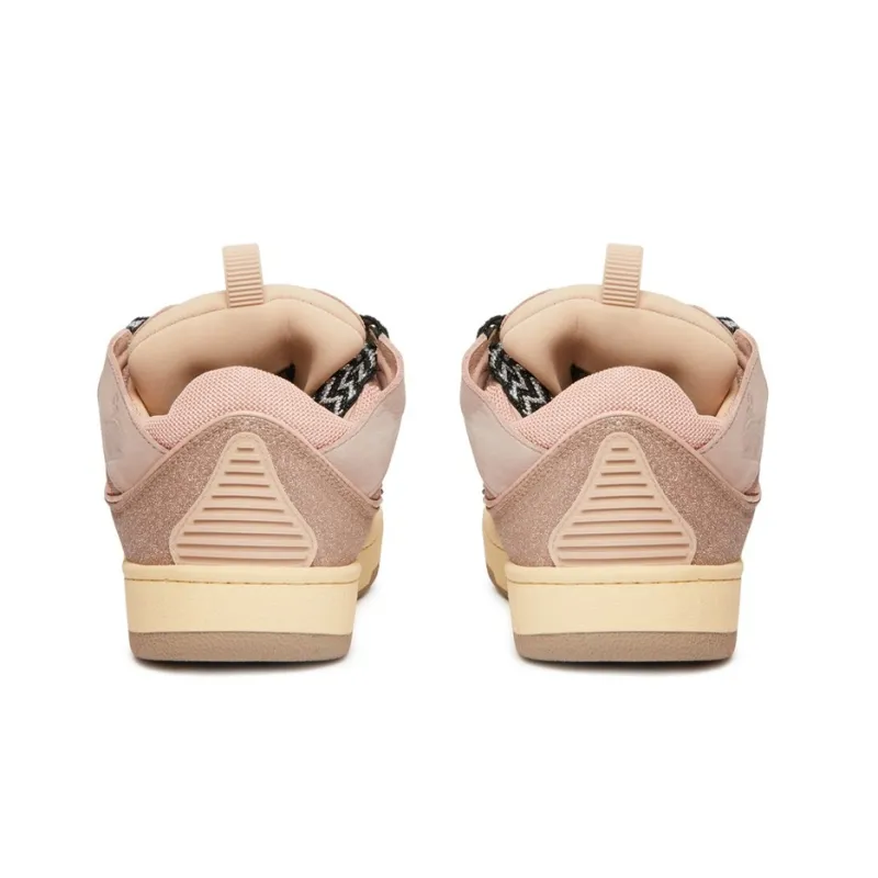 Lanvin Leather Curb Glitter Pale Pink Black White Women's-3