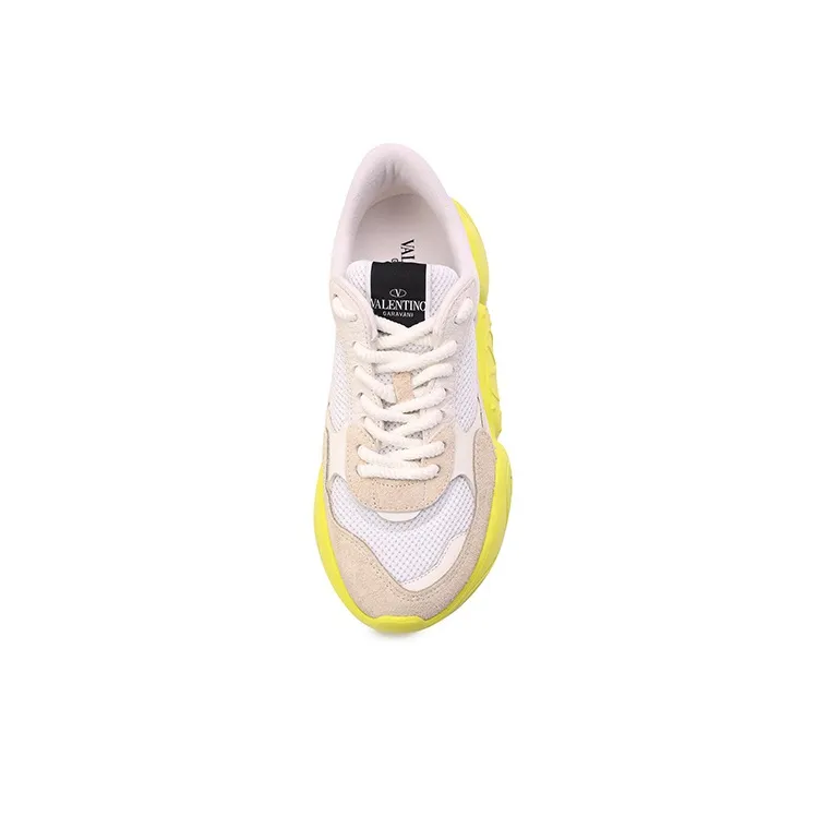 Valentino Bubbleback Shock Absorbers Low Top Casual Shoes Women's White Yellow-4